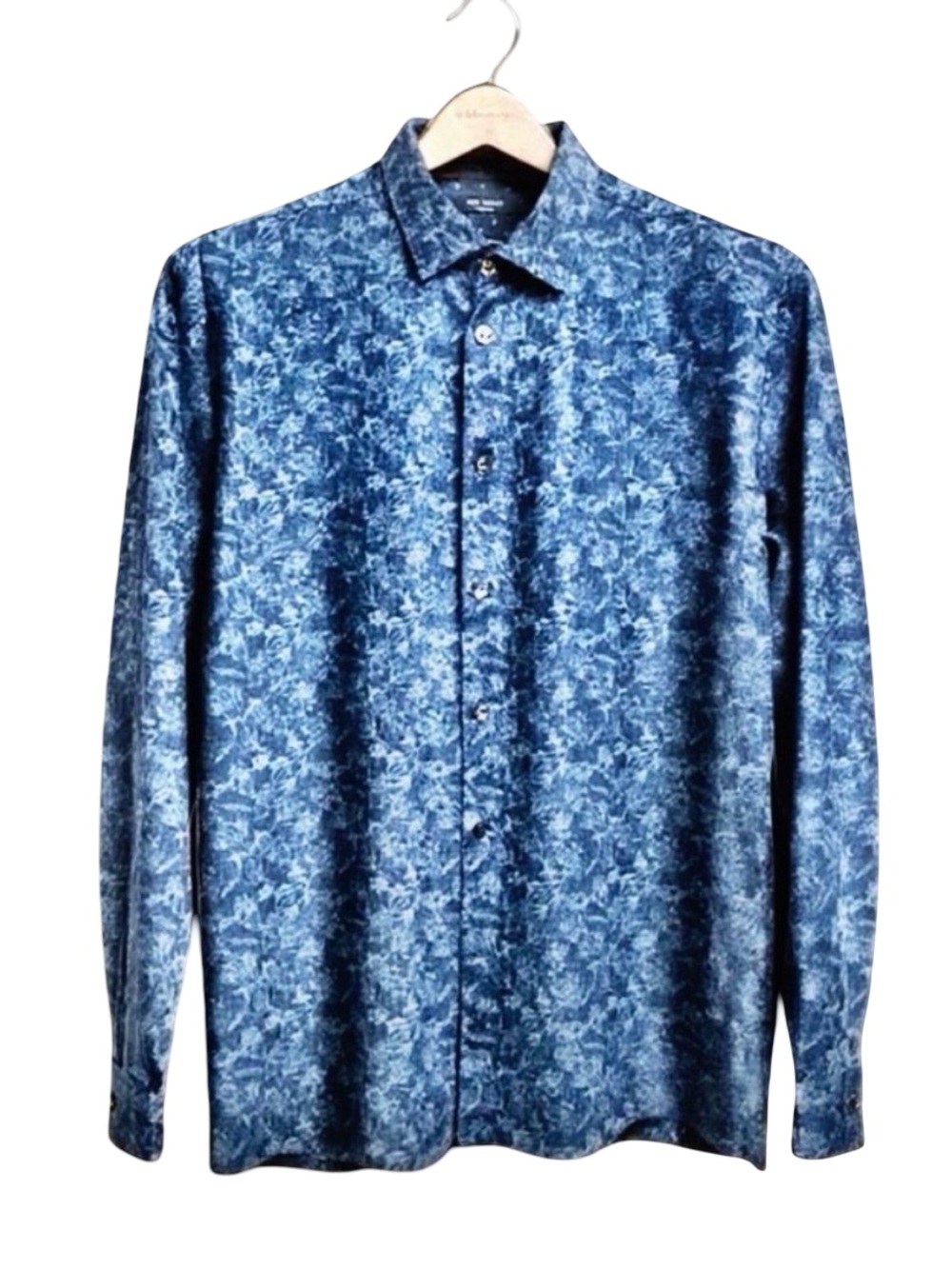 Ted Baker London “Marais” Geo Print Slim Fit Shirt | Blue | Large